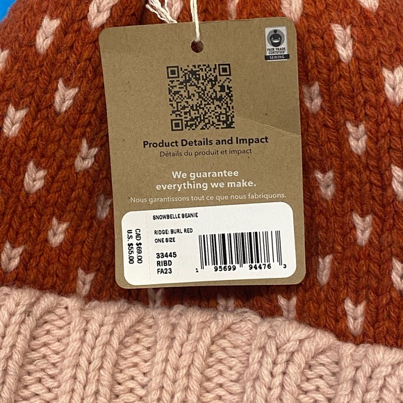 Patagonia Snowbelle Beanie Ridge/Burl Red one size unisex NWT warm soft headband - Picture 4 of 9